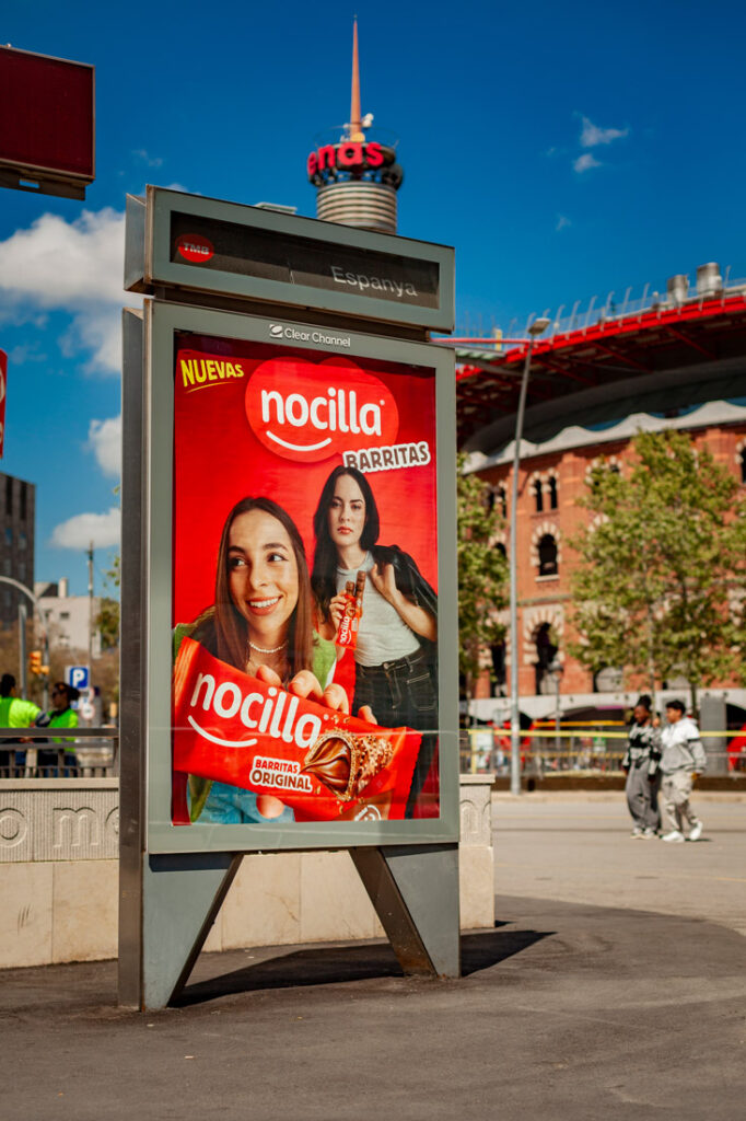 Fotografía del cartel publicitario de Nocilla, hecha en NUA Estudio Barcelona.