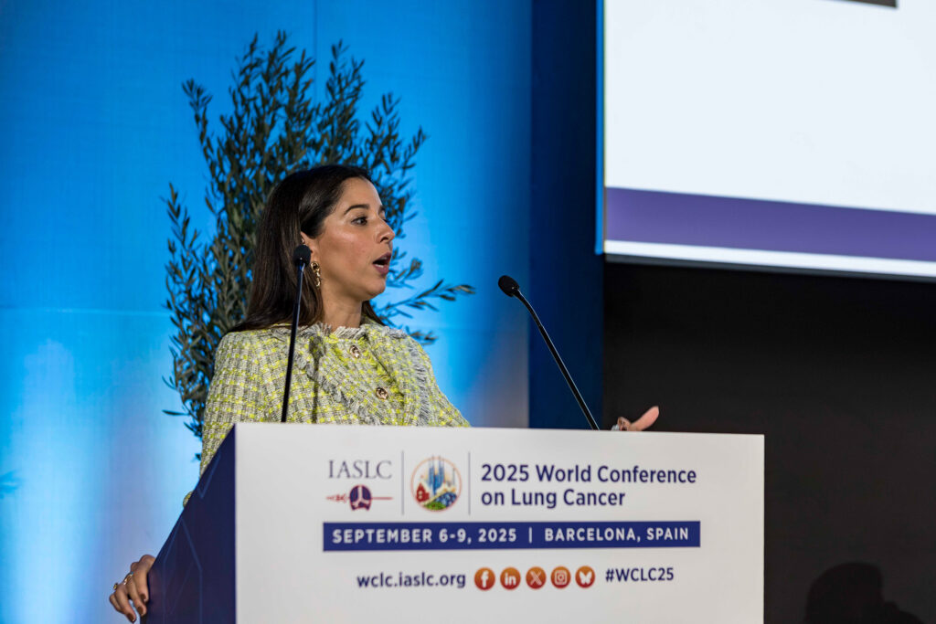 Fotografía de ponencia en el Congreso Mundial de Cáncer de Pulmón 2025 (WCLC2025) en Barcelona, realizada por NUA Estudio.